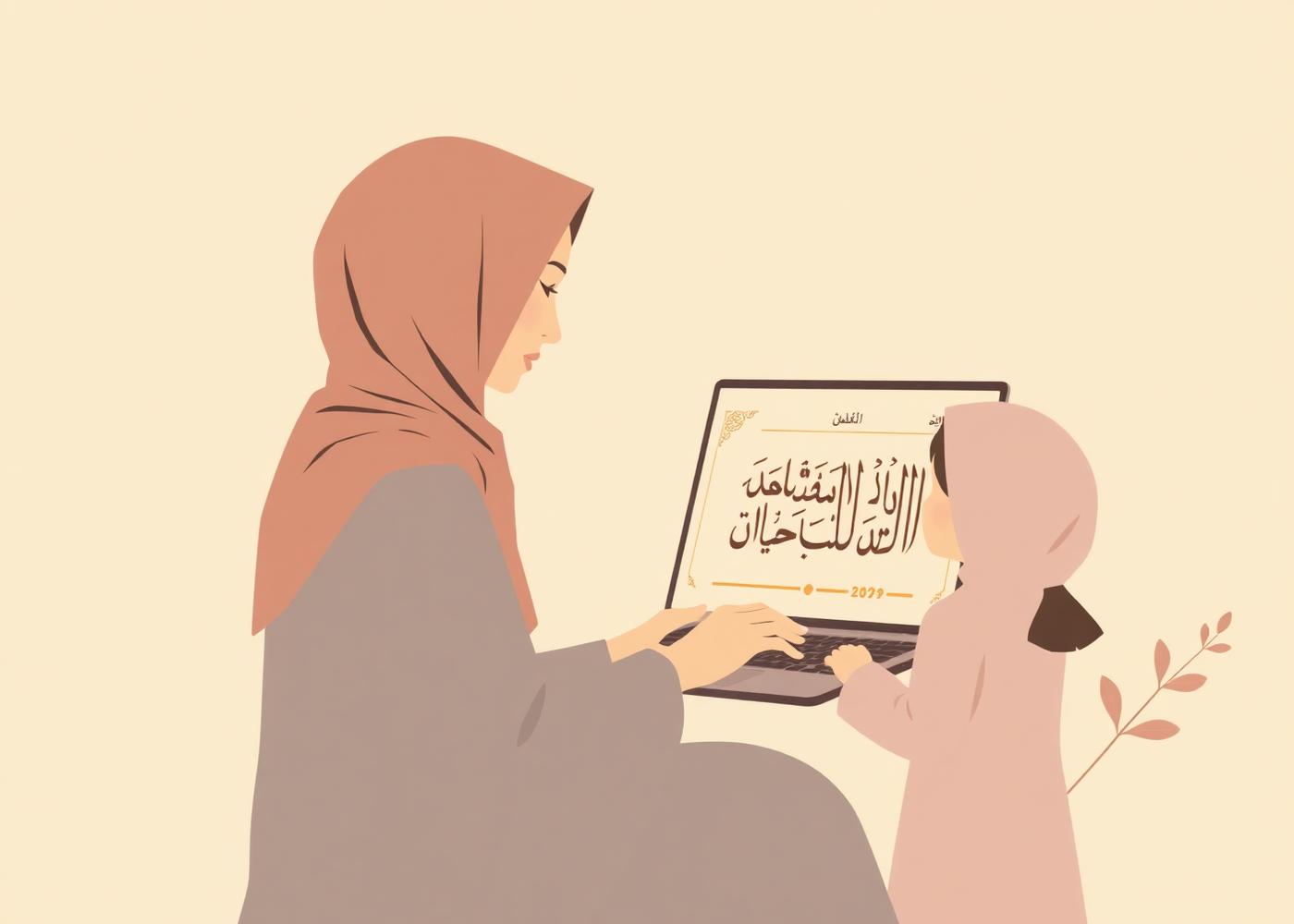 Illustration aquarelle — apprendre à lire le Coran en ligne